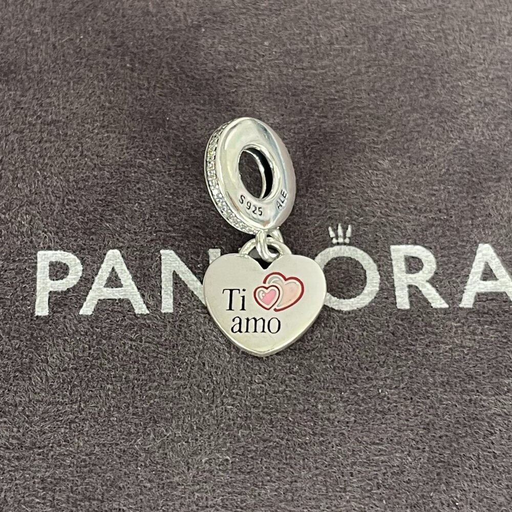 Pandora Ti amo I Love You Heart Charm